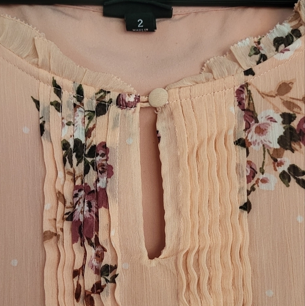 Torrid Chiffon Ruffle Trim Keyhole Tank - Picture 3 of 10